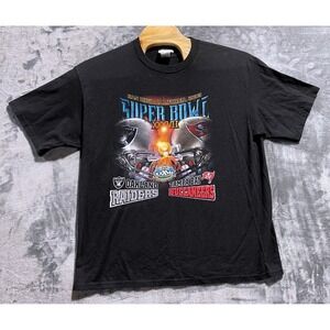 Super Bowl XXXVII Raiders Buccaneers T Shirt Men's XL Black 2003 NFL
